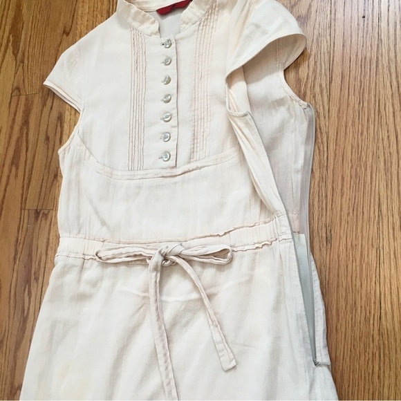 Vintage 80’s Button Front Nude Midi Dress - Picture 3 of 15